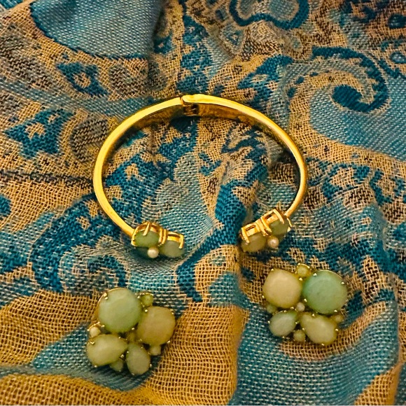 kate spade Hinged Cuff Bracelet Sea Green Multi Stone. Earrings sold separately - Picture 3 of 3